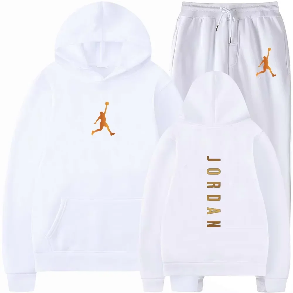 

Autumn and Winter New Men's Long-sleeved Sweatshirt and Printed Sweatpants Two-piece Set, Casual and Fashionable Jogging Suit