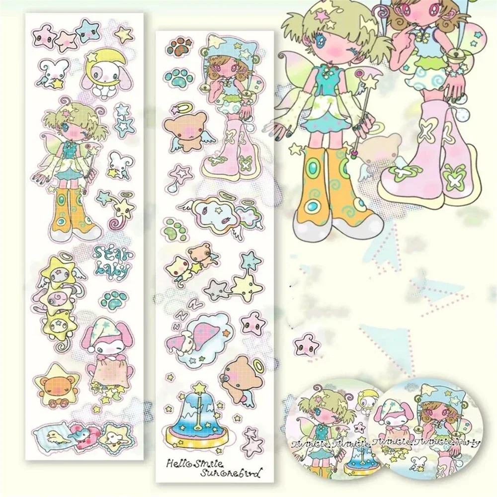 Handgezeichnete Niedliche Anime-Mädchen Aufkleber, Scrapbook Sticker Tape Bastelbedarf, Nicht-Rollbares Format – Detail 7
