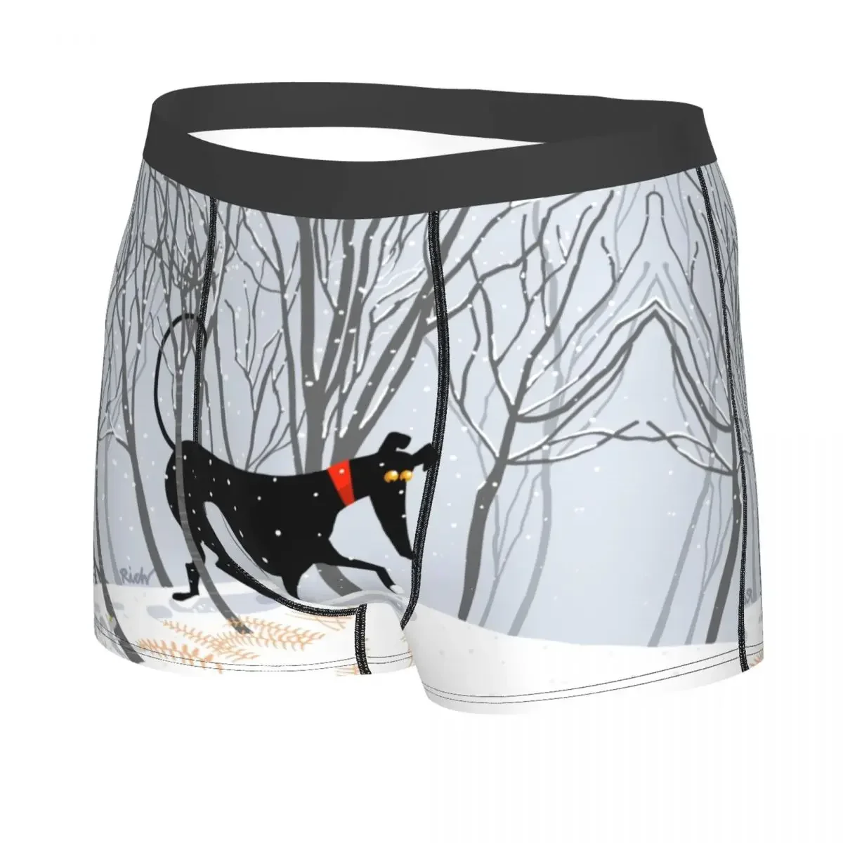 Custom Winter Hound Boxers Shorts Men Greyhound Whippet Sighthound Dog Briefs Underwear Novelty Underpants