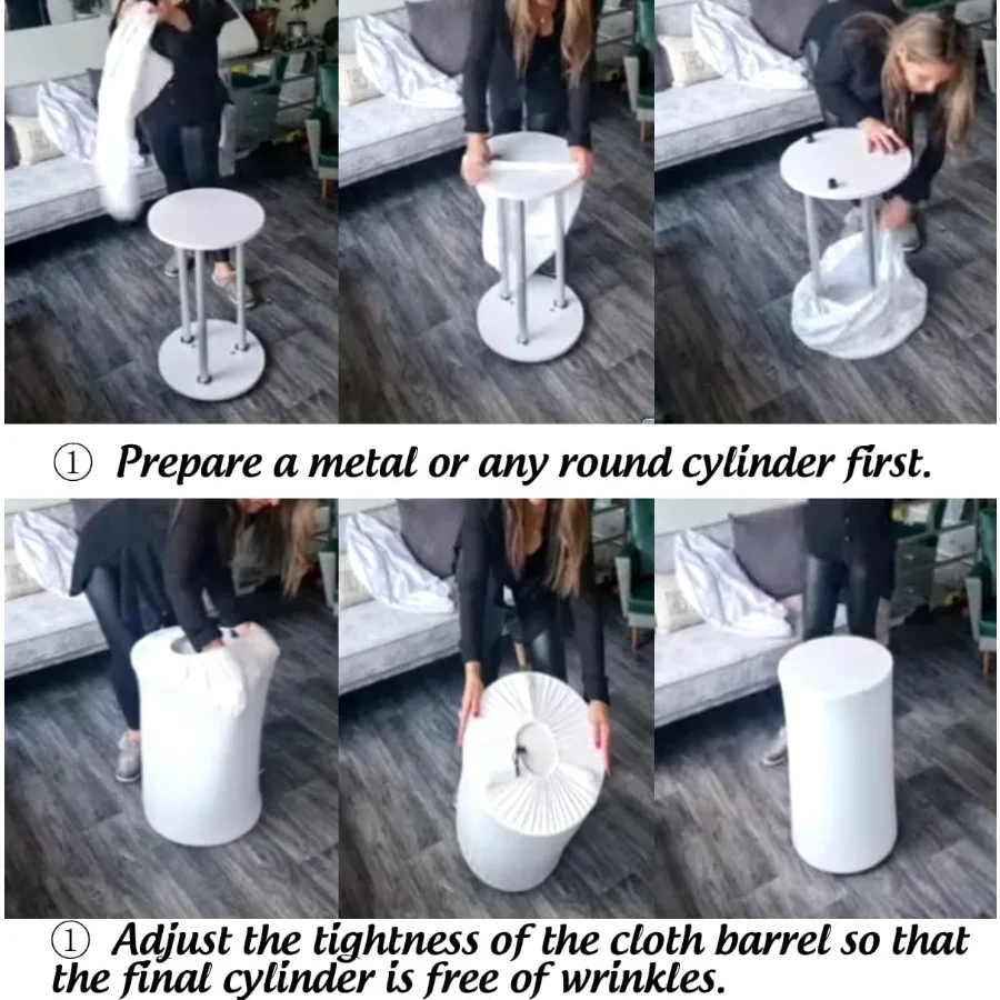 White Cylinder Cover for Baby Birthday Party Newborn Baby Shower Baptism Communion Christening Elastic Plinth Cover Decoration