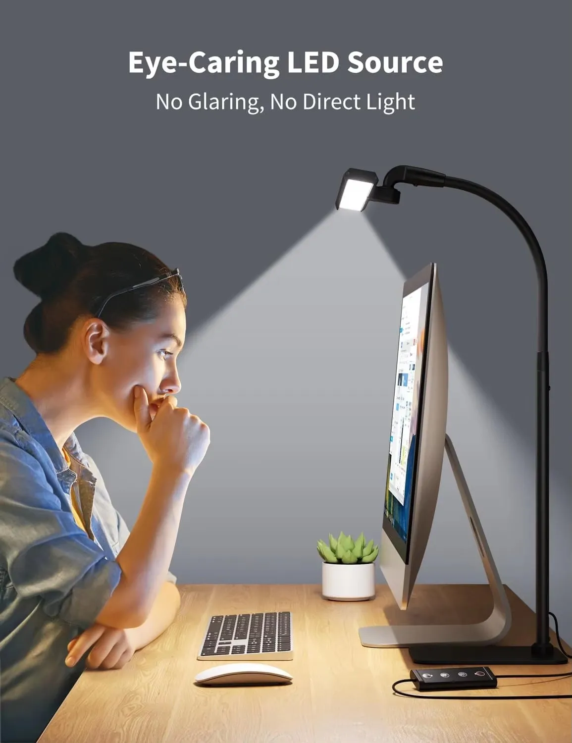 LAOPAO 52PCS LED Desk Lamp 5 Color Stepless Dimmable Touch USB Chargeable Reading Eye-protect with timer Table lamp Night Light