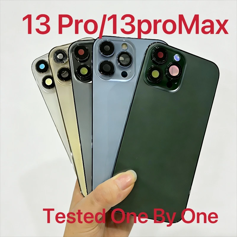Boîtier pour iPhone 13 Pro 13 Pro Max, couvercle de batterie, châssis arrière, cadre intermédiaire avec vitre arrière + boutons latéraux + emplacement SIM