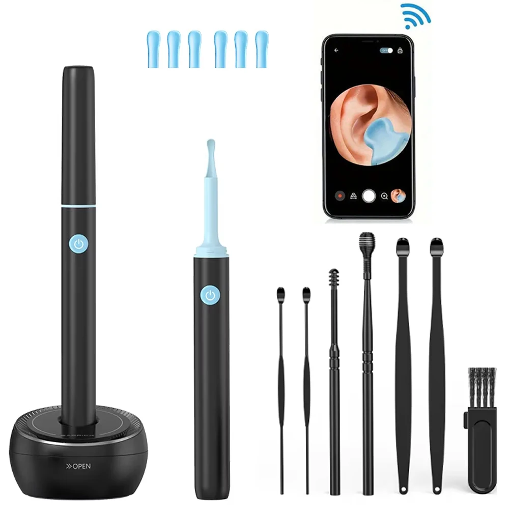 

5MP Visual Ear Wax Removl with Camera Smart Safe Ear Cleaner with Silicone Spoons Ear Wax Remover 4.0 Lens Ear Cleaning Tools
