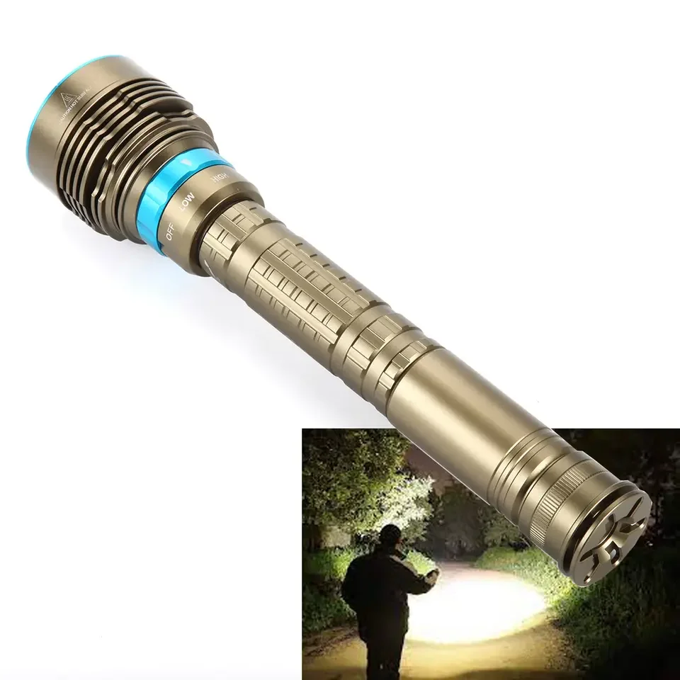 

300m Underwater Visible Distance Magnet Rotary Switch waterproof diving torch lantern for Diving Activities