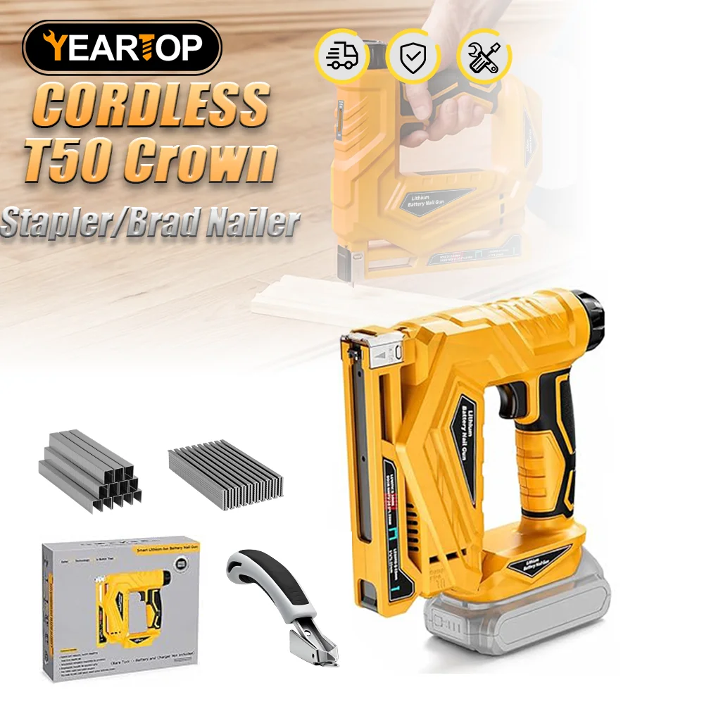 Mini 2in1 Wireless Electric Nail Gun Cordless Stapler Framing Nailer Nailing Tacker Woodworking Power Tool For Dewalt Battery