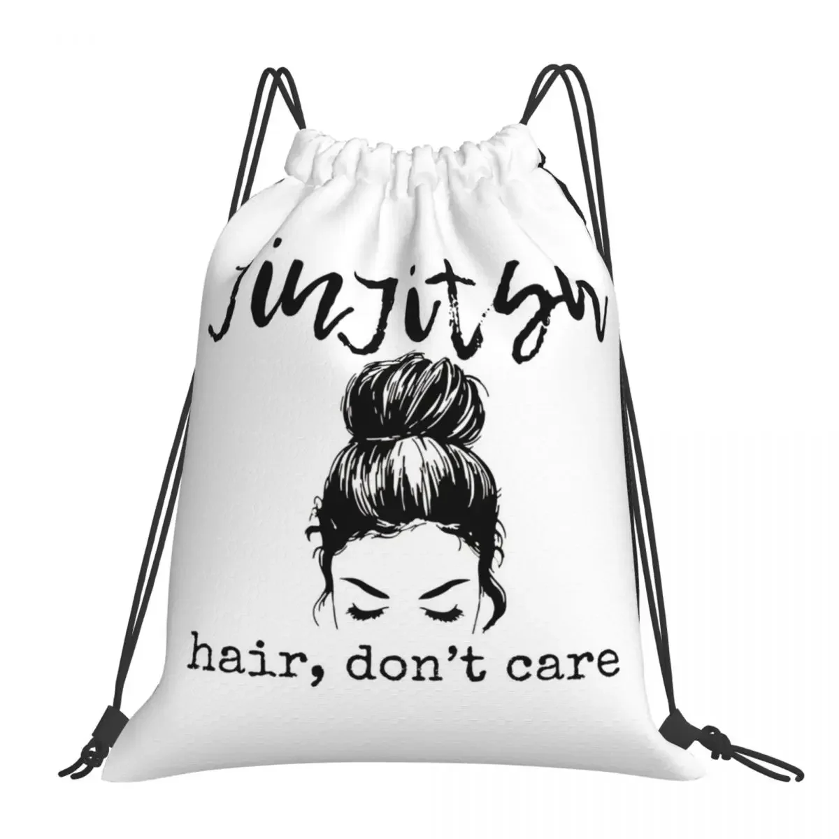 

Jiu Jitsu Hair Don't Care Women's Backpacks Drawstring Bags Drawstring Bundle Pocket Storage Bag BookBag For Travel Students