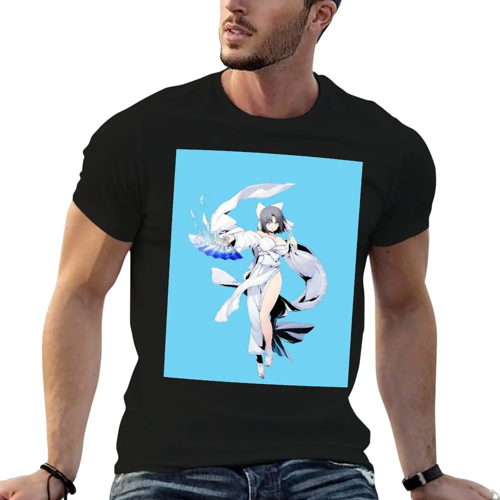 Senran Kagura Yumi Ice T-Shirt blue archive Aesthetic clothing oversizeds oversized t shirt men