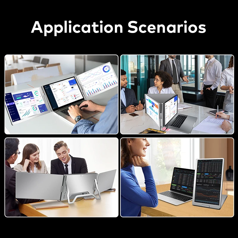 

Professional Service S900 Portable Triple Monitor 16 Inch with 1200P 16 10 Ratio and 100% sRGB for Laptop Extend Mac Windows