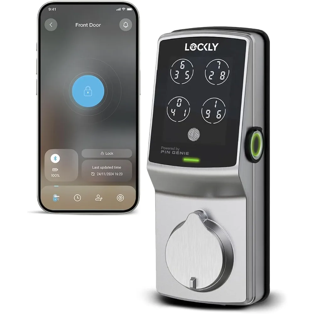 Secure Plus, Keyless Entry Door Lock, Smart Locks for Front Door, Smart Lock Deadbolt, PIN Genie® Keypad, 3D Biometric Fingerpr