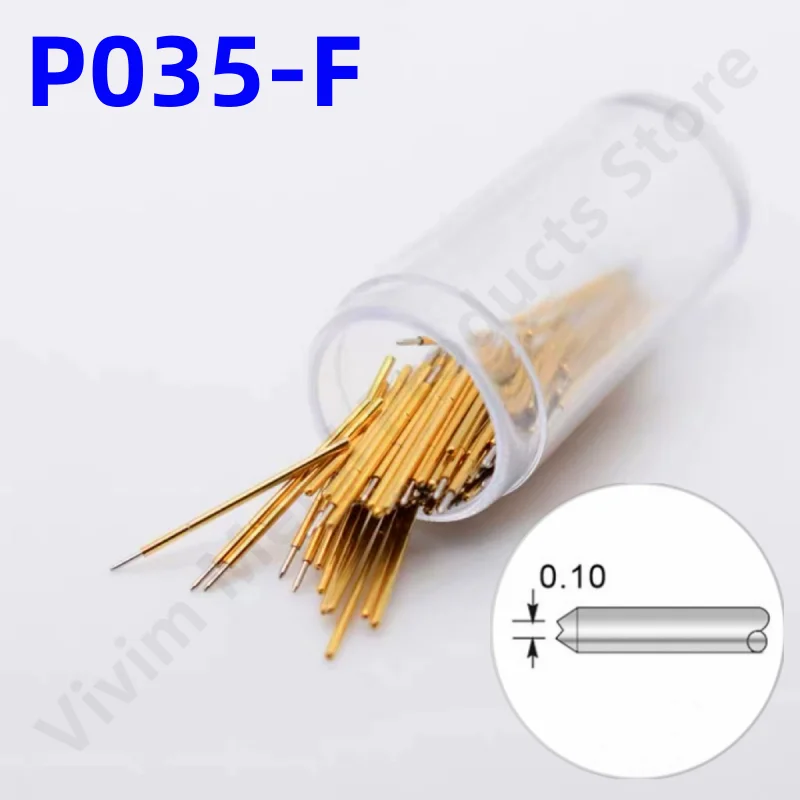 20/100PCS P035-F Nickel-Plated Head 12.5mm Spring Test Probe Test Pin P035-F1 Spring Test Probe TestTool Gold PogoPin Dia 0.35mm