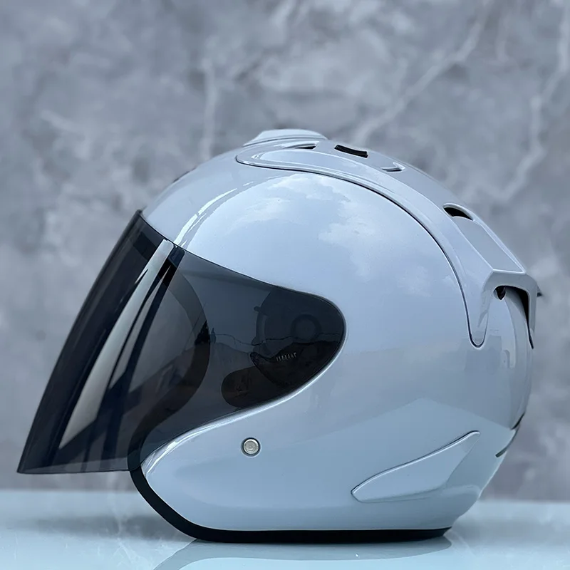 

Open Face Helmet SZ RAM 4 GLOSSY GREY 3/4 Helmet Off Road Racing Motocross Motorcycle Helmet