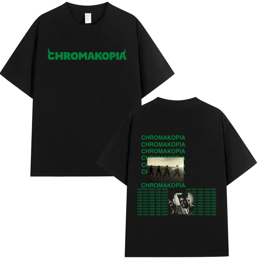 Chromakopia World Tour Album T Shirt Mens Women Casual Cotton Short Sleeves Oversized T-shirt Hip Hop Street T-shirts Fans Gift