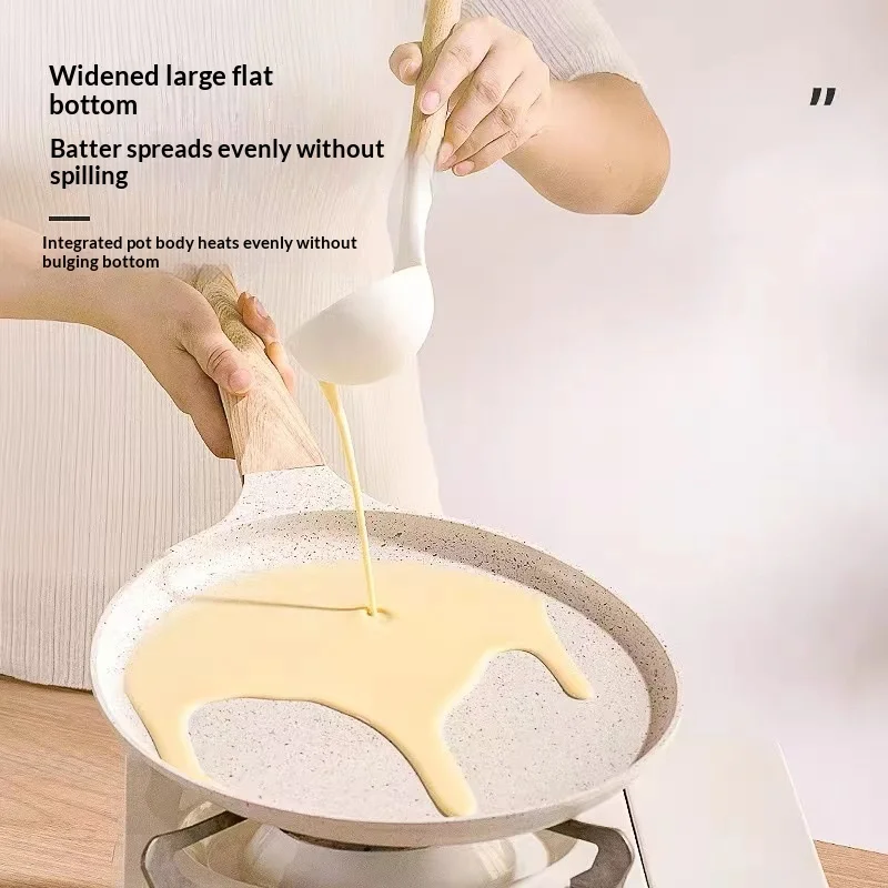 Multifunctional all-in-one non-stick pan, smokeless flat bottom skillet specially for pancakes and frying eggs
