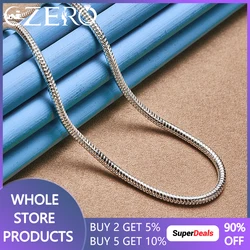 925 Sterling Silver 3mm Snake Chain 16/18/20/24/22/24/26/30 Inches Necklace For Woman Man Wedding Fashion Party Popular Jewelry