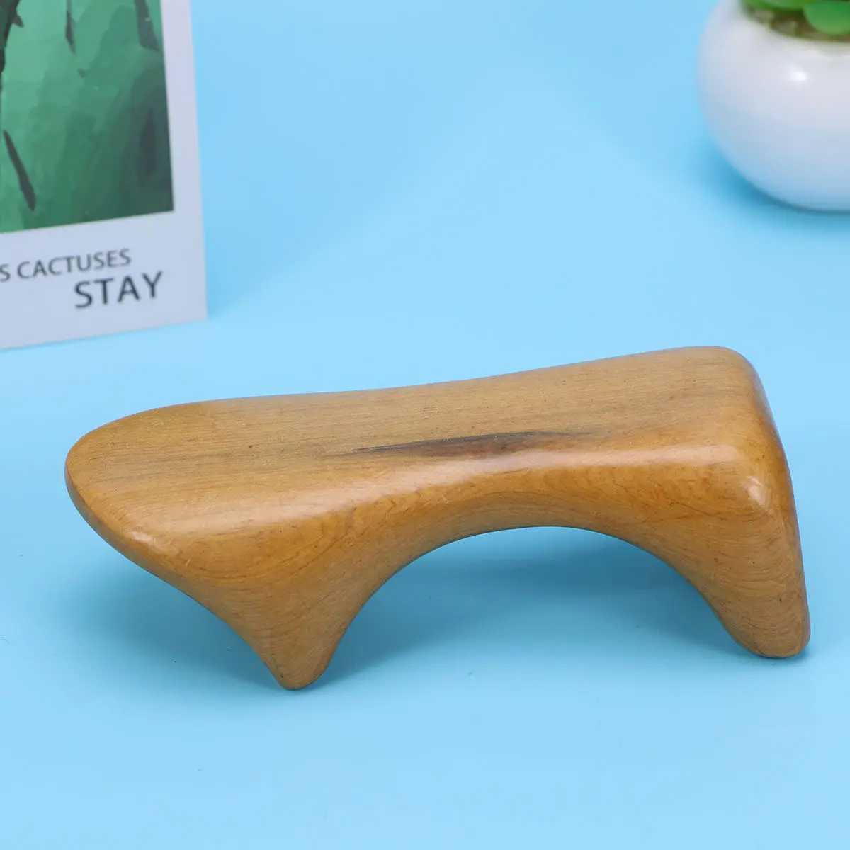 1Pcs Premium High-Density Wood Massager with Visible Grain Full-Body Rolling Tool for Neck Shoulders Back Waist Legs Calves