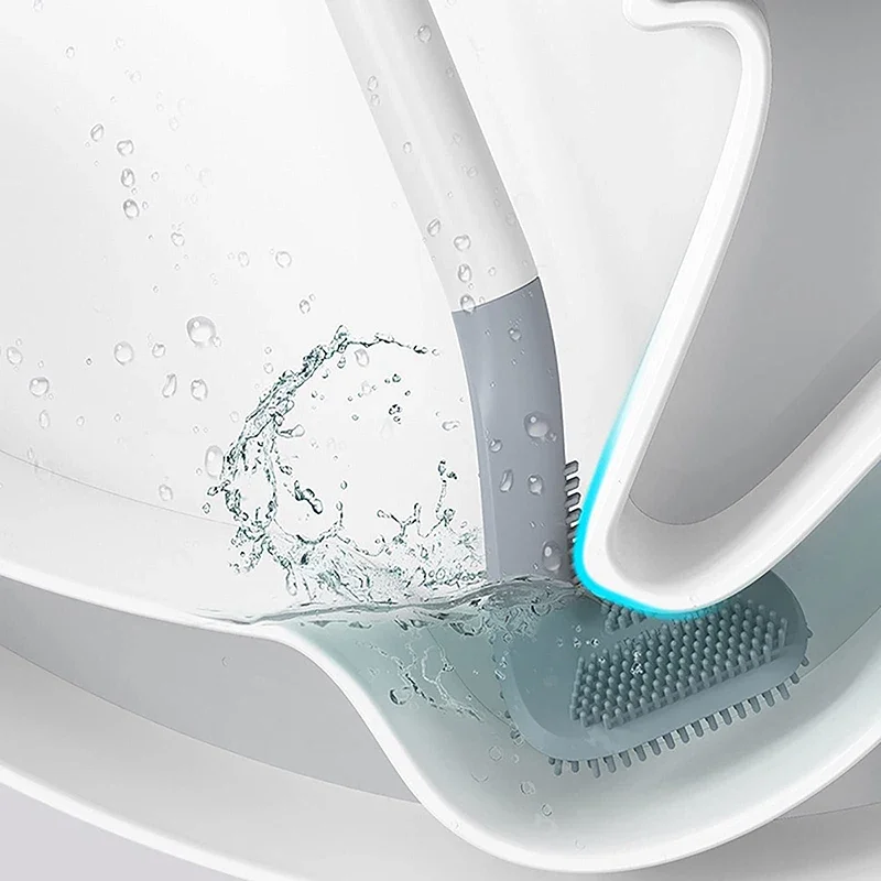 Silicone Golf Shape Toilet Brush with Holder Set Toilet Cleaner Brush Wall Mounted Toilet Brush and Drying Holder for Bathroom
