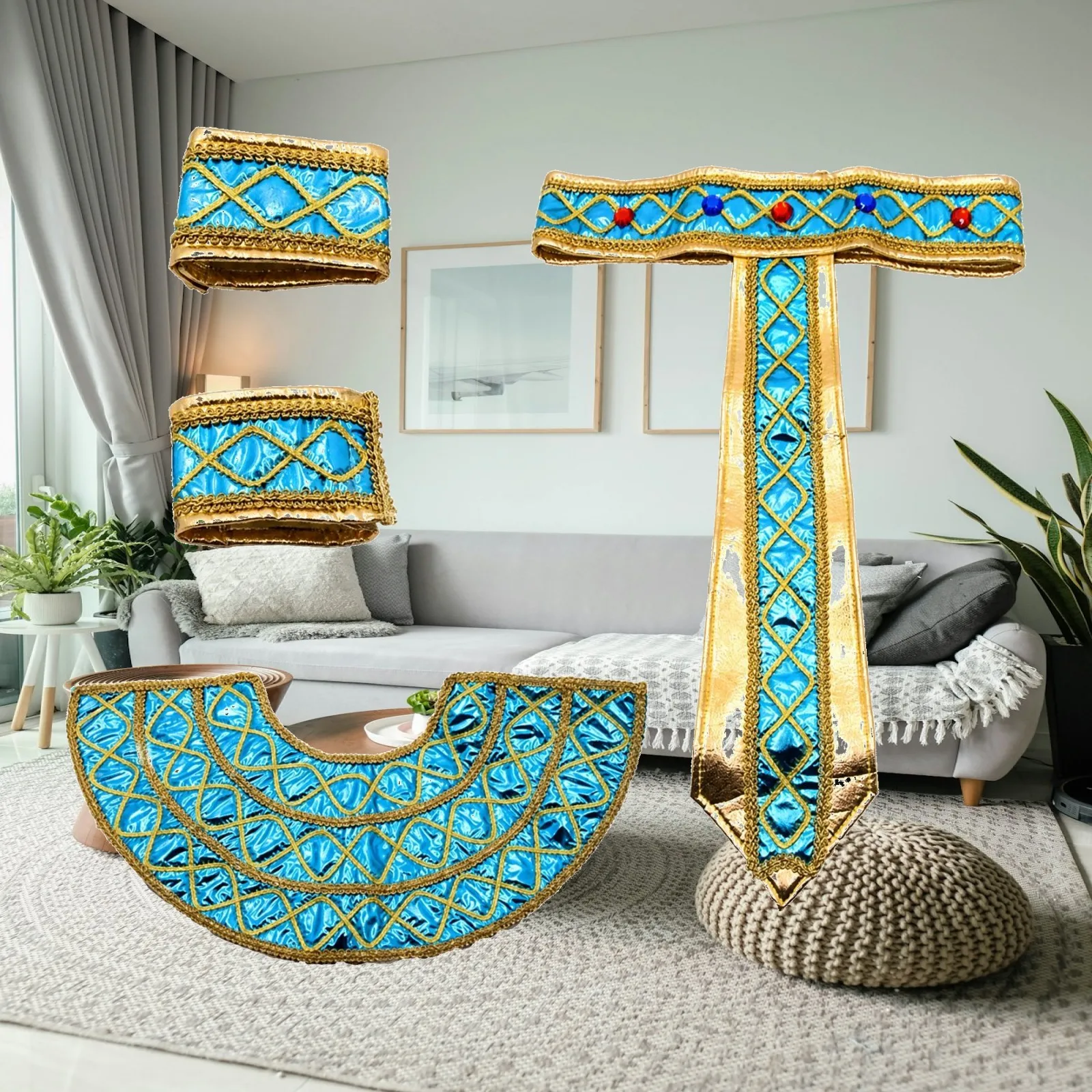 Egyptian-Themed Costume Accessory Theatrical Ancient-Egyptian-Inspired Costume Accessory Snake Head Personnel Shiny