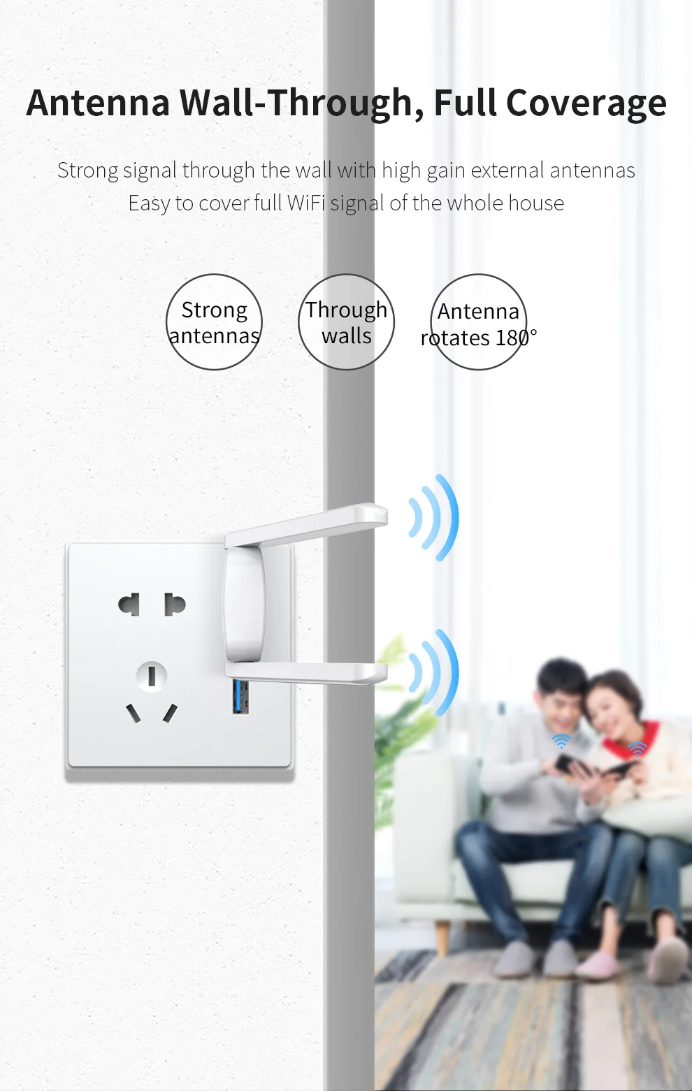Comfast Ripetitore WiFi USB 2.4G 300Mbps Router Extender Wireless 2 * 3dBi Antenne Amplificatore di Segnale Wi-Fi Scheda di Rete Per PC
