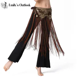 Belly Dance Hip Scarf Glitter Fringe Triangle Wrap Belt Sparkle Skirt for Women Outfit Accessory with Tassel Sequins Shine New