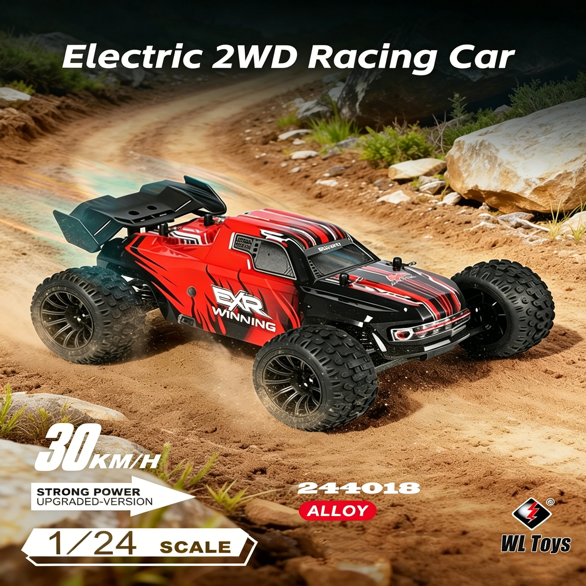 

WLtoys 244018 Off-Road Bigfoot RC Racing Car With Full Scale Controller Independent Suspension Gyroscopes 3 Speed Cruise Control
