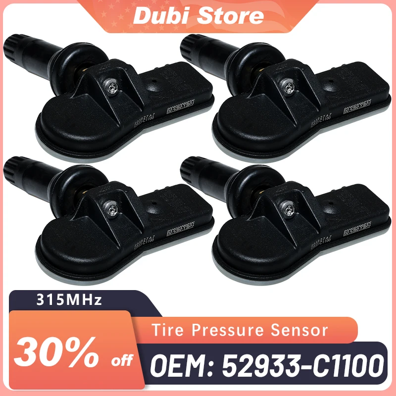 

Tire Pressure Sensor 52933C1100 For Hyundai Sonata 2015-2019 Santa Fe Tucson i20 Plalisade Nexo Kia Sedona Telluride K900 433MHz