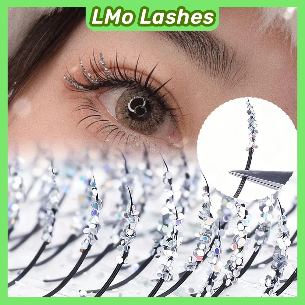 ขนตาปลอมสีเงินวิ้งระยิบระยับ สีสันสดใส ขนตาปลอมแบบยาวพิเศษ คุณภาพพรีเมียม ขายส่ง สำหรับงานปาร์ตี้คริสต์มาส แต่งตาแบบพิเศษ