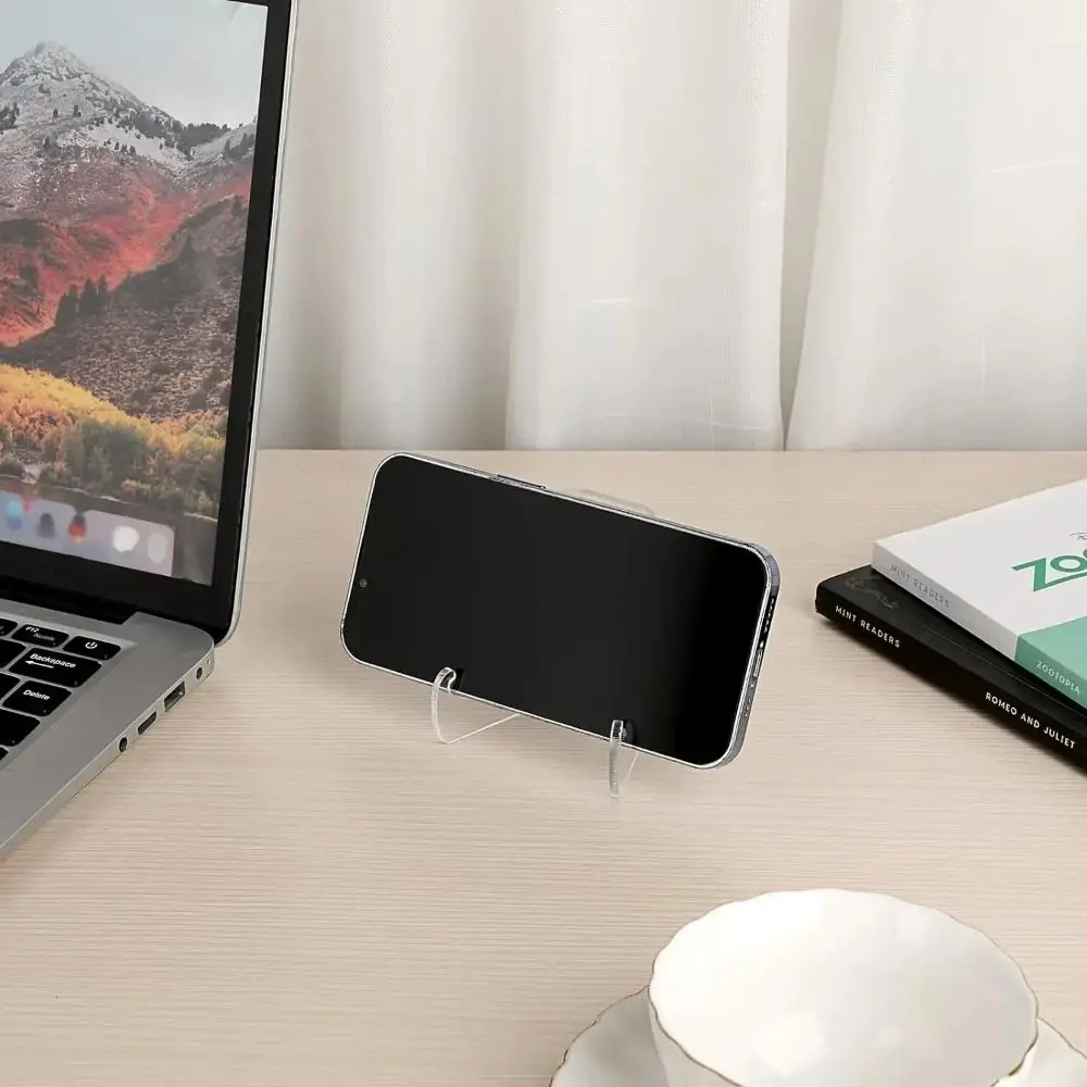 Tablet Holder Acrylic Flat Plate Stand Clear 60-Degree Angle Display Easel Stand Durable Elegant Book Stand Displaying