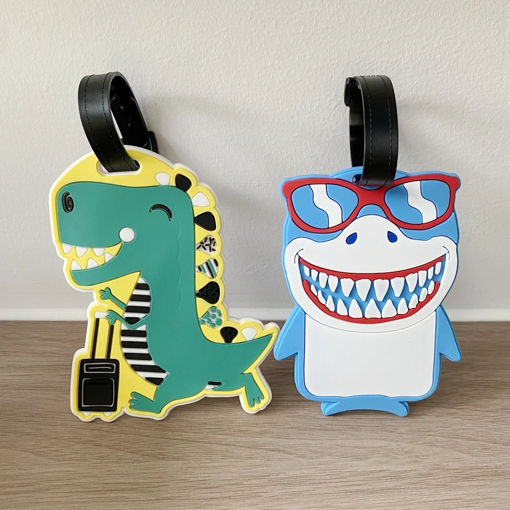 1pc/2pcs Travel Cute Dinosaur Luggage Tag Pendant Luggage Anti Loss Signage Pendant Funny Shark Bag Pendant unisex gift view 3