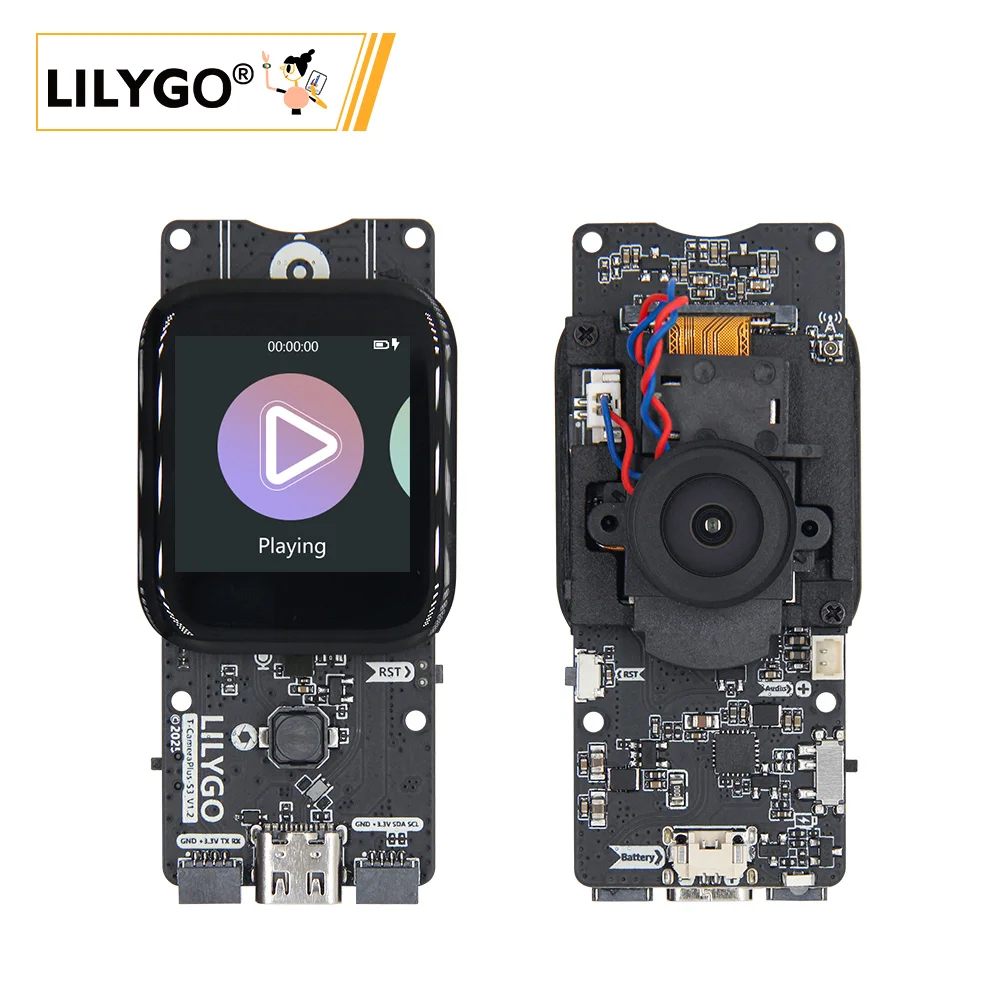 LILYGO® T-Camera-Plus-S3 ESP32-S3 kamera rozwojowa 2/5 milionów pikseli IR-Cut moduł noktowizyjny 1.3 Cal ekran dotykowy