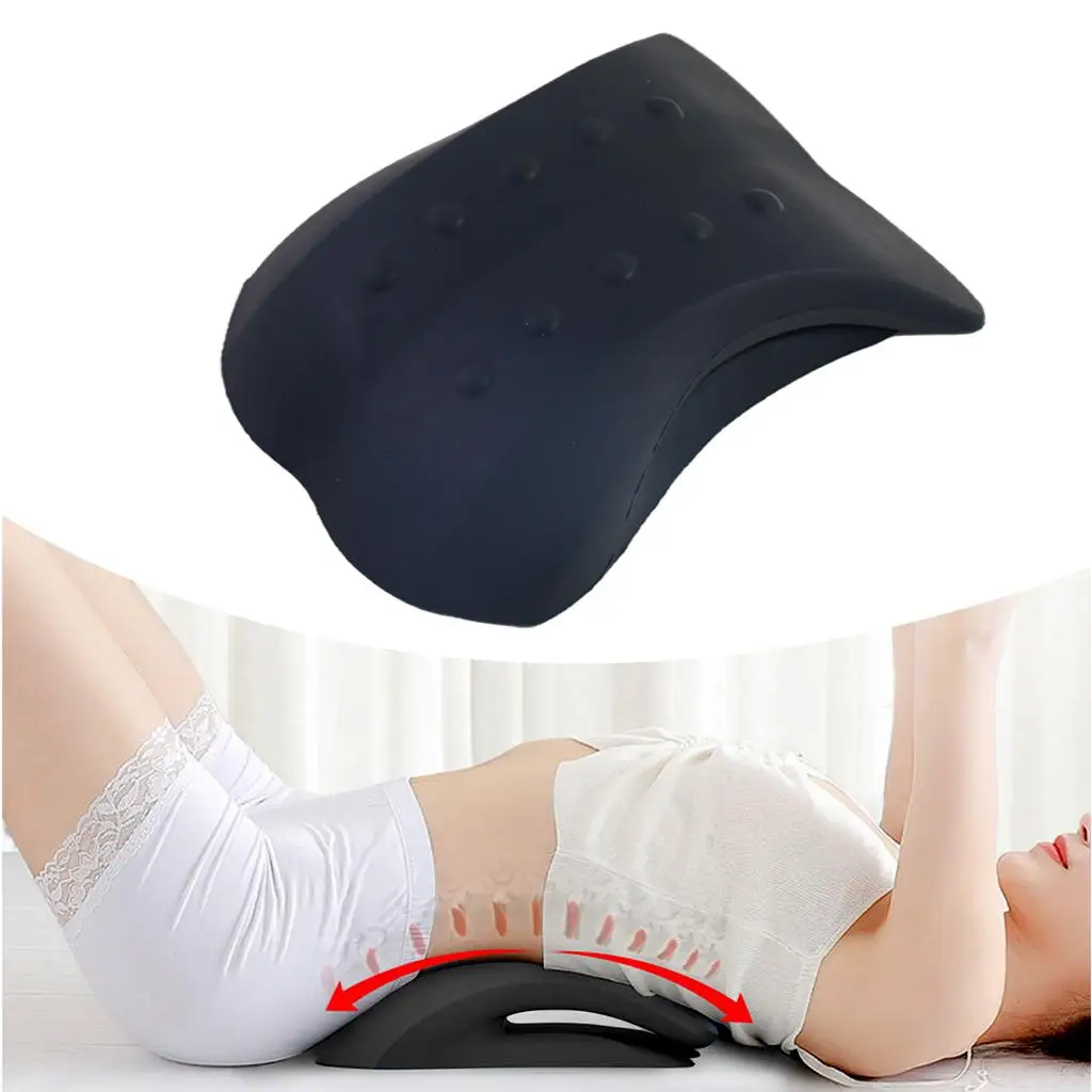 Memory Foam Back Traction Lumbar Support for Office Cramping Lower Back Pain Stretcher Deck Herniated Disc Decompressor Relief