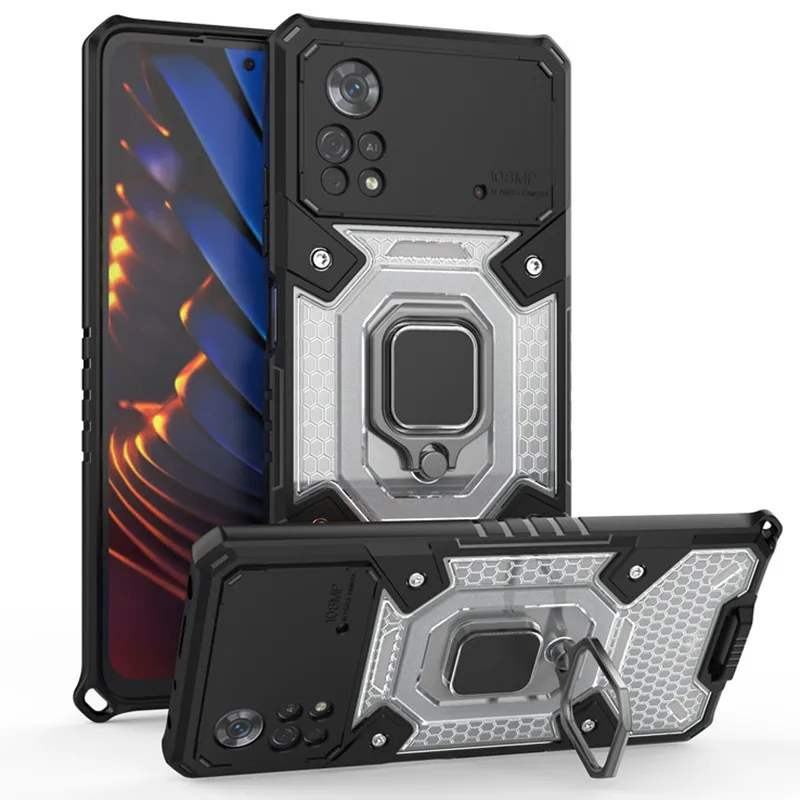 For Xiaomi Poco X4 Pro 5G Case Car Magnetic Holder Ring Shockproof Armor Cover For PocoPhone X4PocoX4 Pro Poko X 4 Pro Cases