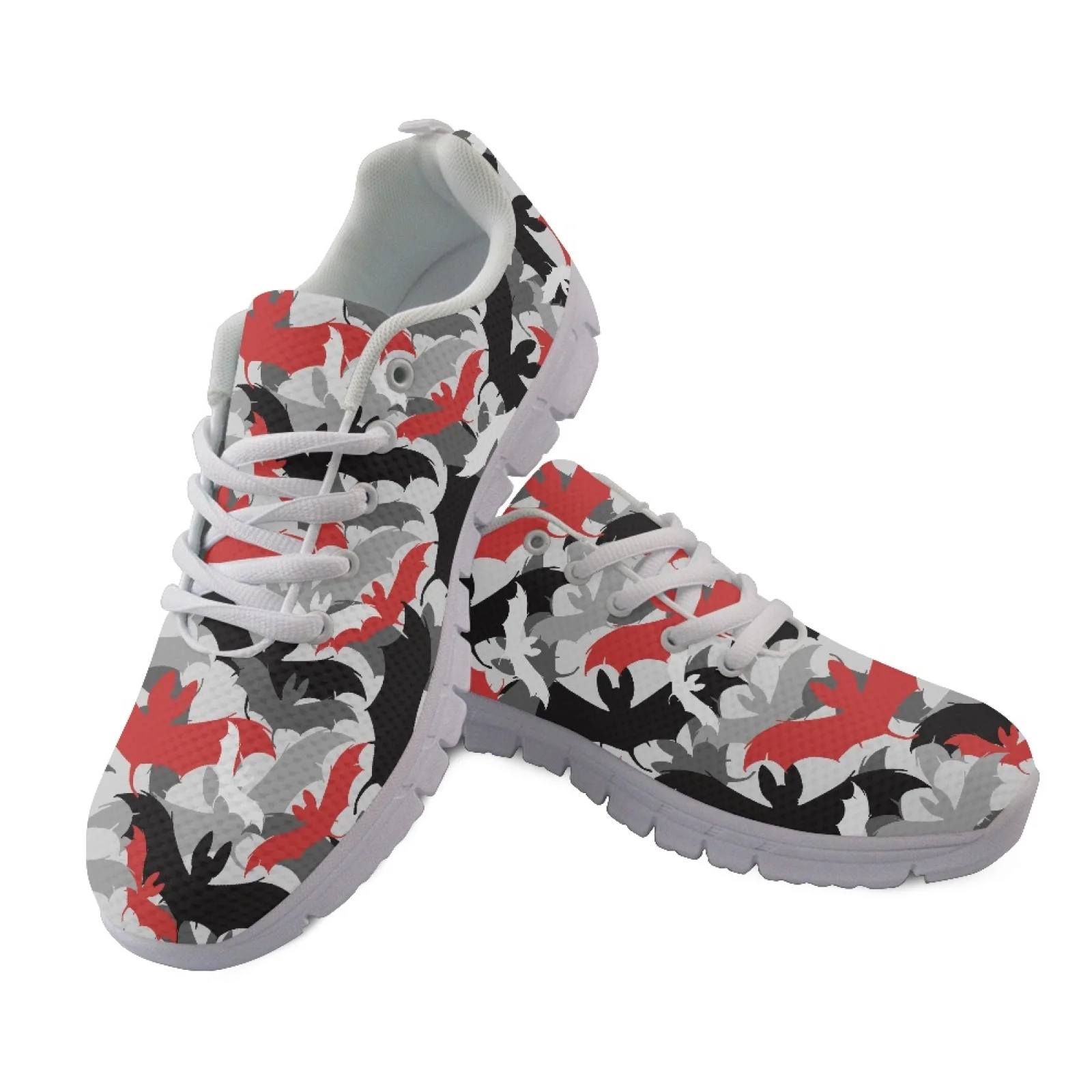 Coloranimal Red Spider Web Mesh & EVA Sole Women Running Shoes Lace Up Work Shoes for Womens New Trend