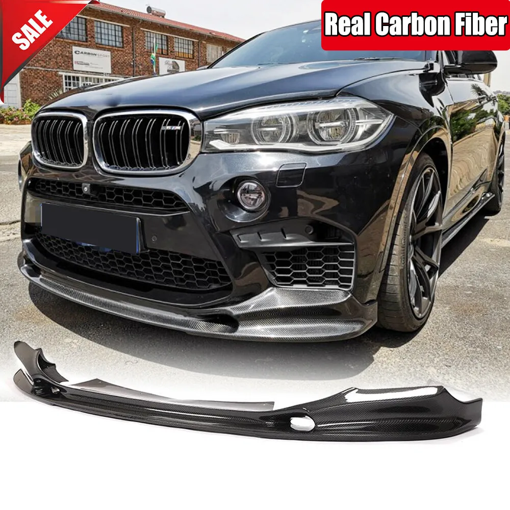 

Real 3D Style Carbon Fiber Front Bumper Lip Chin Spoiler for BMW F86 X6M F85 X5M 2014-2019