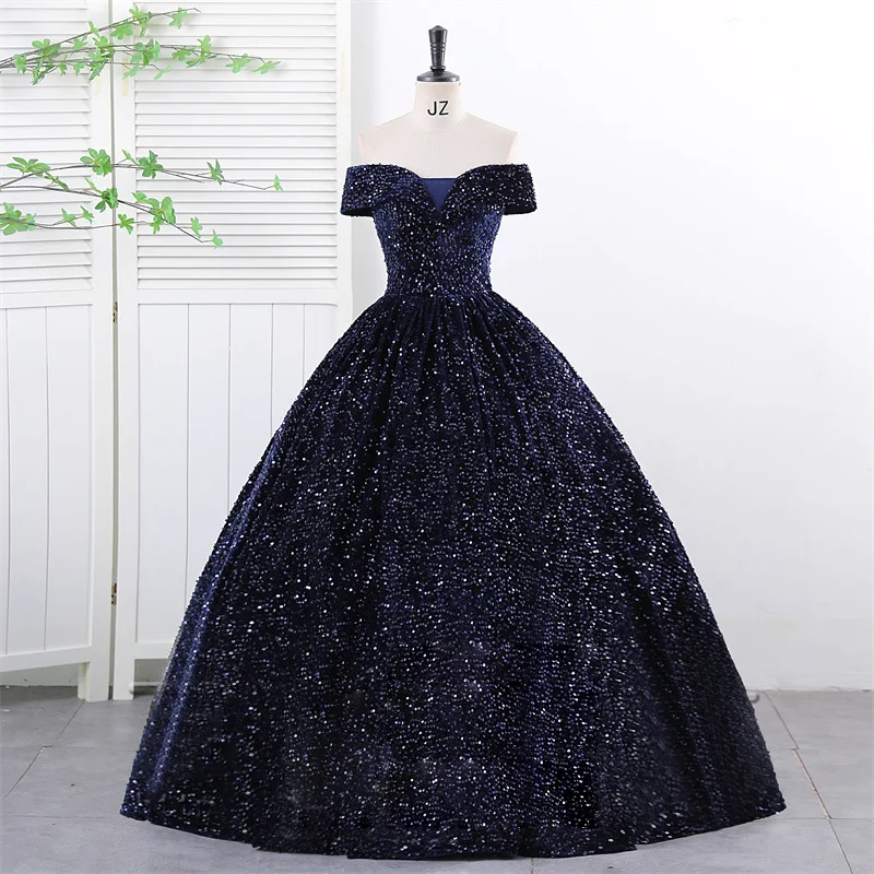 Customized Ball Gown Quinceanera Dresses Off Shoulder Sequins Lace Up Prom Birthday Party Gowns Vestido De 15 Anos Sweet 16