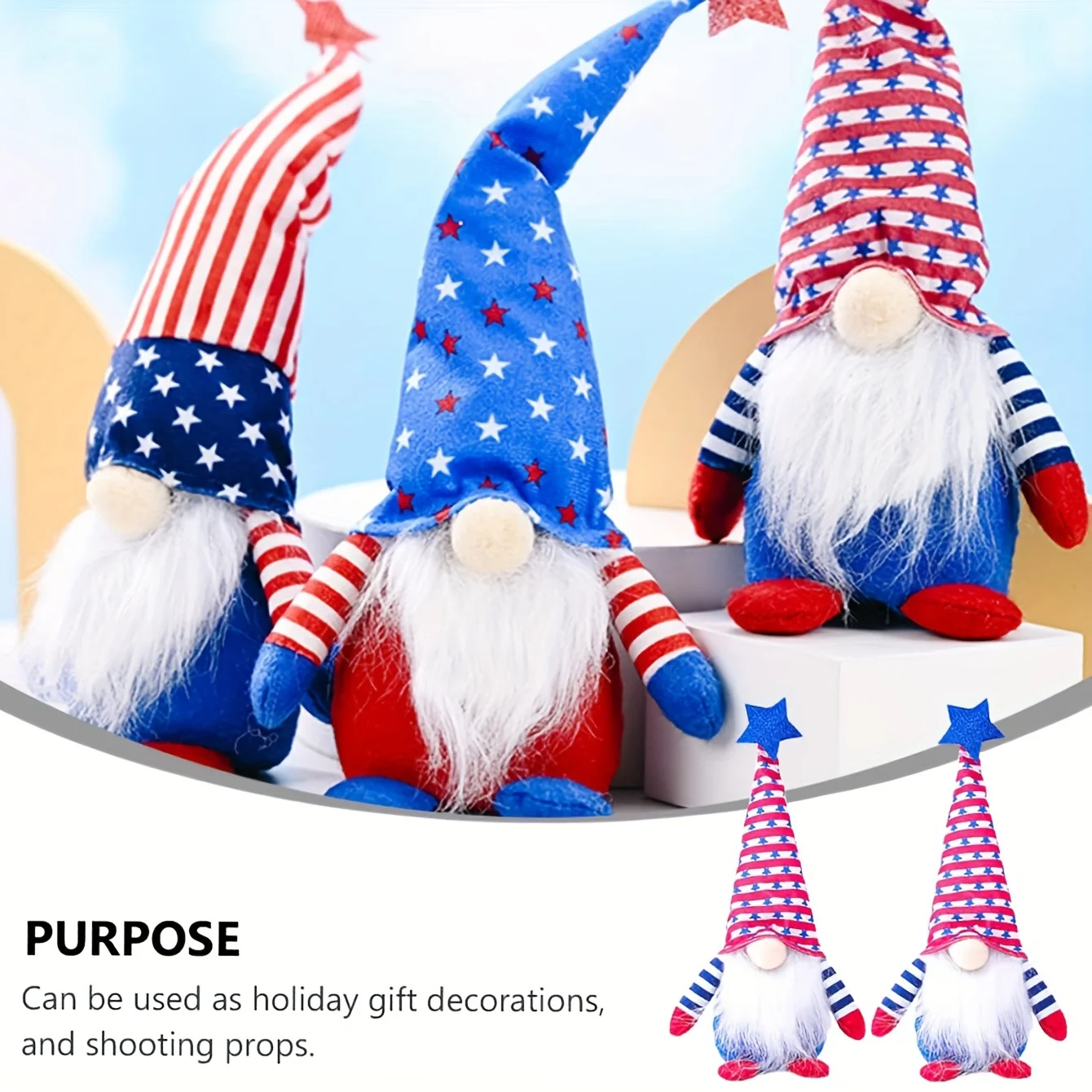 جنوم غابة يوم العلم في الولايات المتحدة لديكور الأعياد ، دمية قماشية لكبار السن ، ديكور المنزل ، دعامة تخطيط جو رودولف ، 1 *