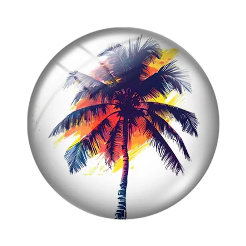 Beach Sunset Coconut Tree  12/18/20/25mm glass cabochon  bracelet pendant rings for jewelry demo earrings back Making findings