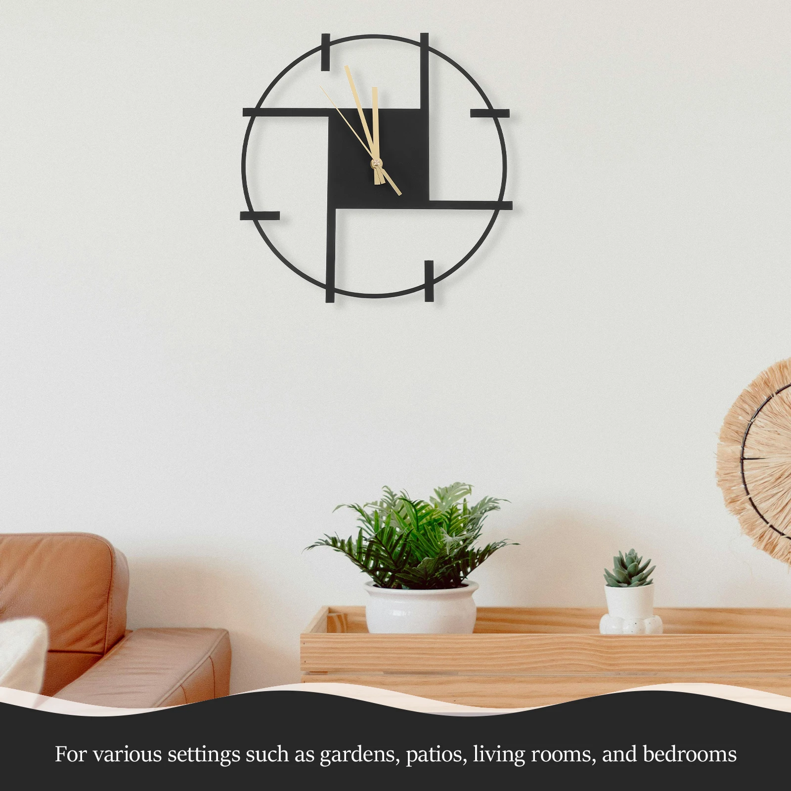 

Wall Clock Modern Minimalist Metal Rustic Round Silent Non-Ticking Operated Decorative Clock For Living Room Bedroom