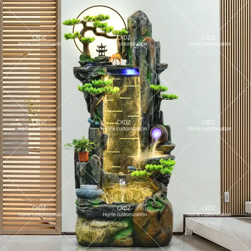 Living Room Rockery Flowing Water Fountain Lucky Office Entrance Decoration Alpine Circulating Water Landscape Floor Ornament