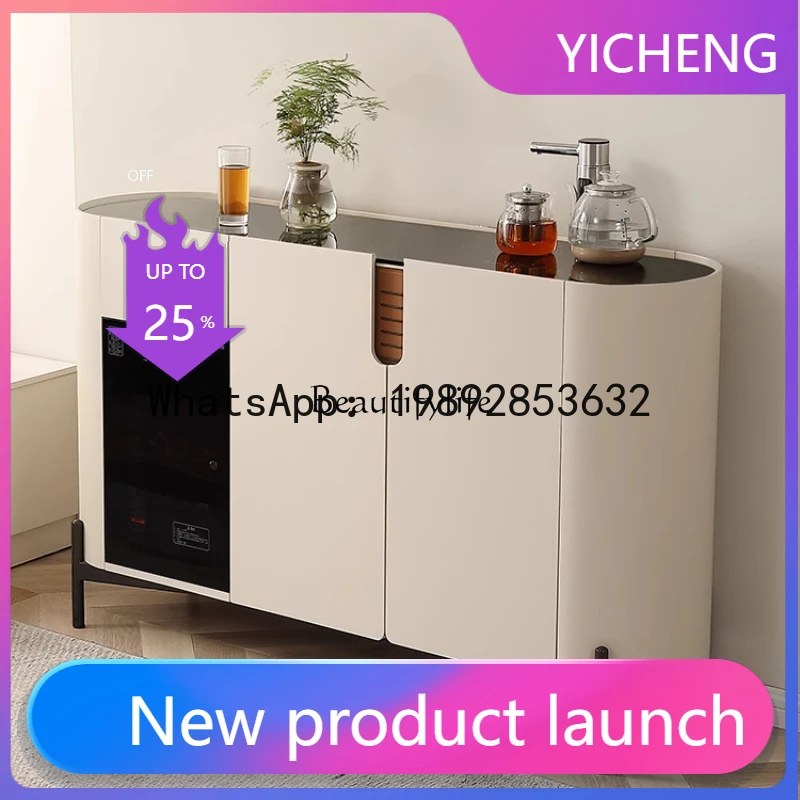 

QQ -*Cream light luxury solid wood tea bar machine cabinet household automatic new high-end smart