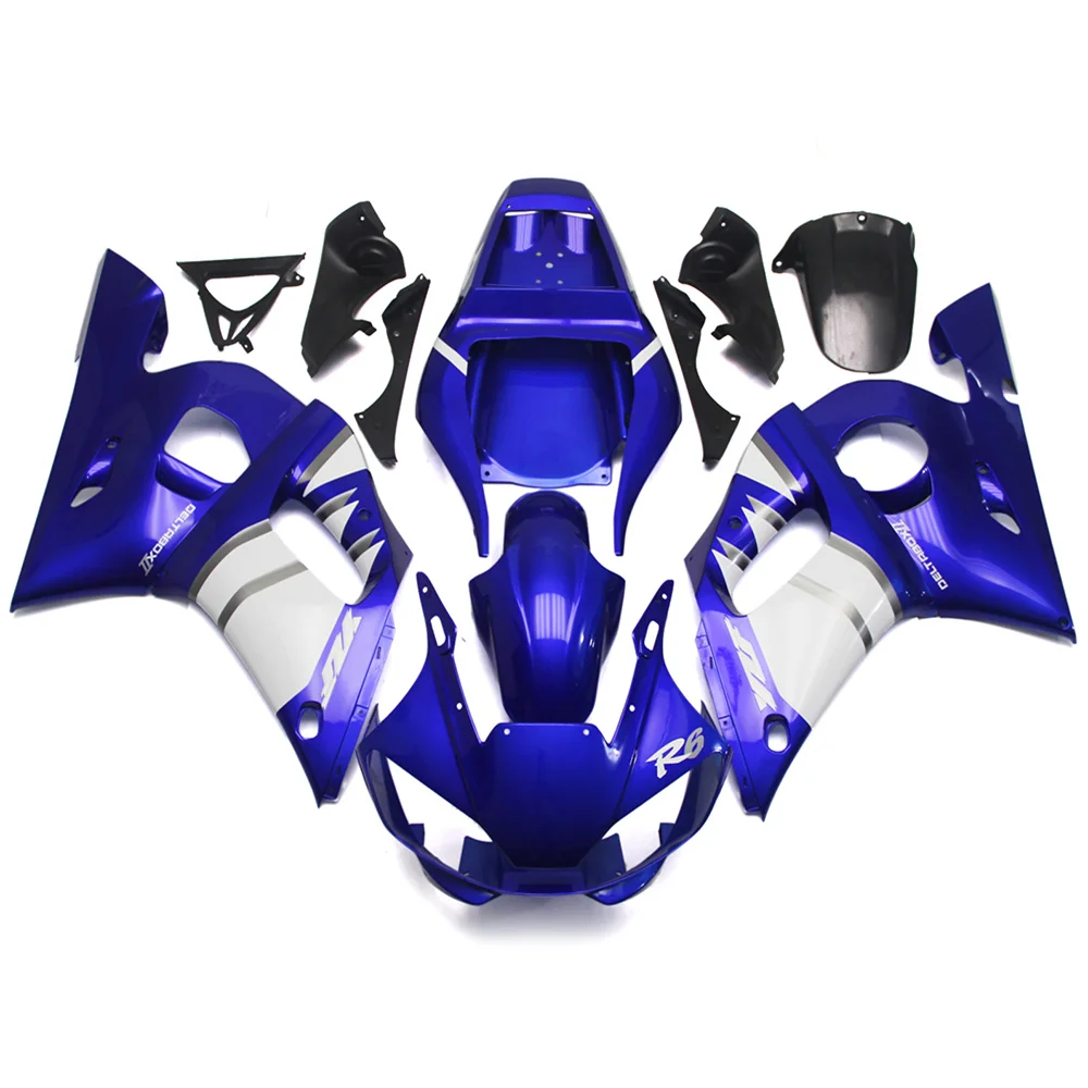 New ABS Whole Motorcycle Fairings Kits For Yamaha YZF-R6 YZF 600 R6 1998 1999 2000 2001 2002 Injection Full Bodywork Black Blue