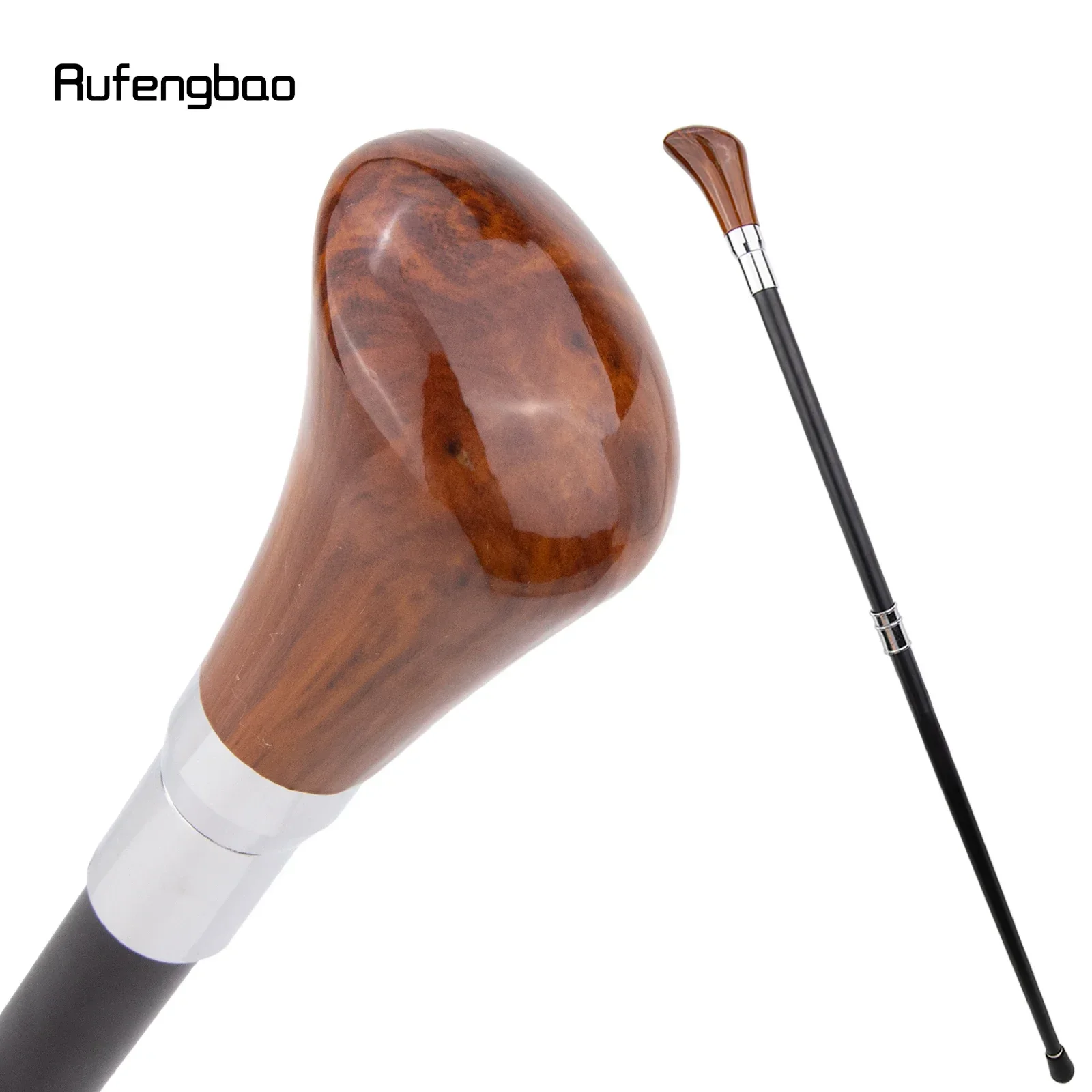 Brown Gear Silver Walking Cane Fashion Decorative Stick Gentleman Elegant Cosplay Cane Crosier 93cm  Performance Stage Cane