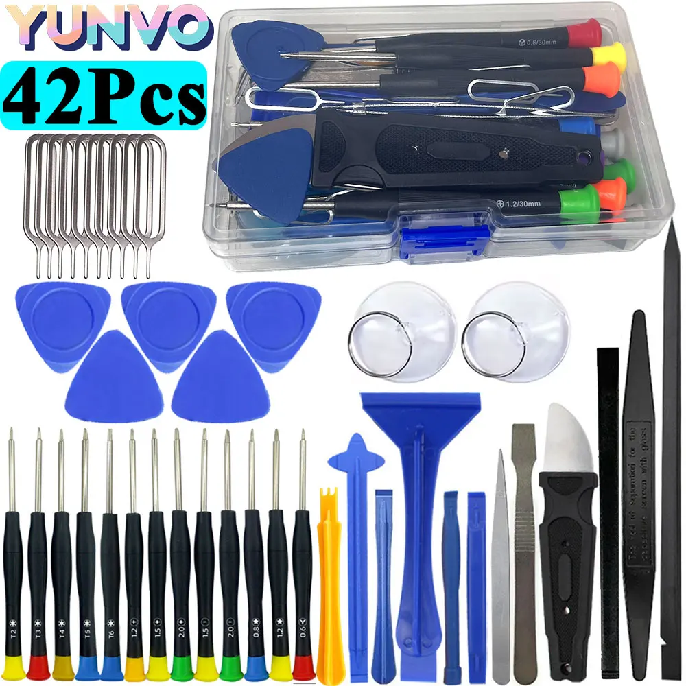 42Pcs in Box Mobile Phone Repair Tools Disassemble Repair Set for iPhone Screwdriver Combination Skid Multi Function Disassembly