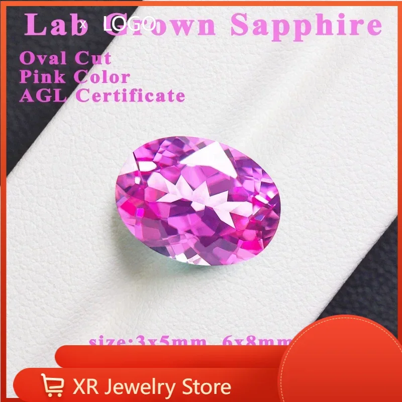 

New Lab Grown Sapphire Oval Cut Pink Color Charm Gemstone for DIY Advanced Jewelry Making Inlay Selectable AGL Certificate