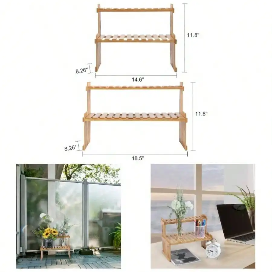 2 Tiers Plant Stand Shelf: The Ultimate Desktop Organizer