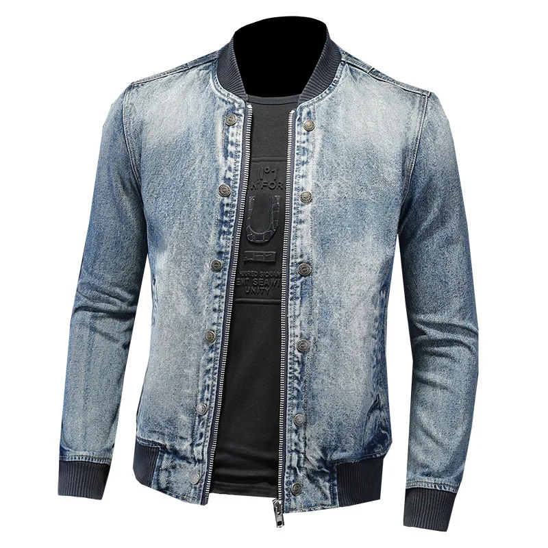 

Hot Sale Men's Denim Jacket Washing Menswear New Spring Man to Man Jeans jacket Bomber Amekaji Men Clothing