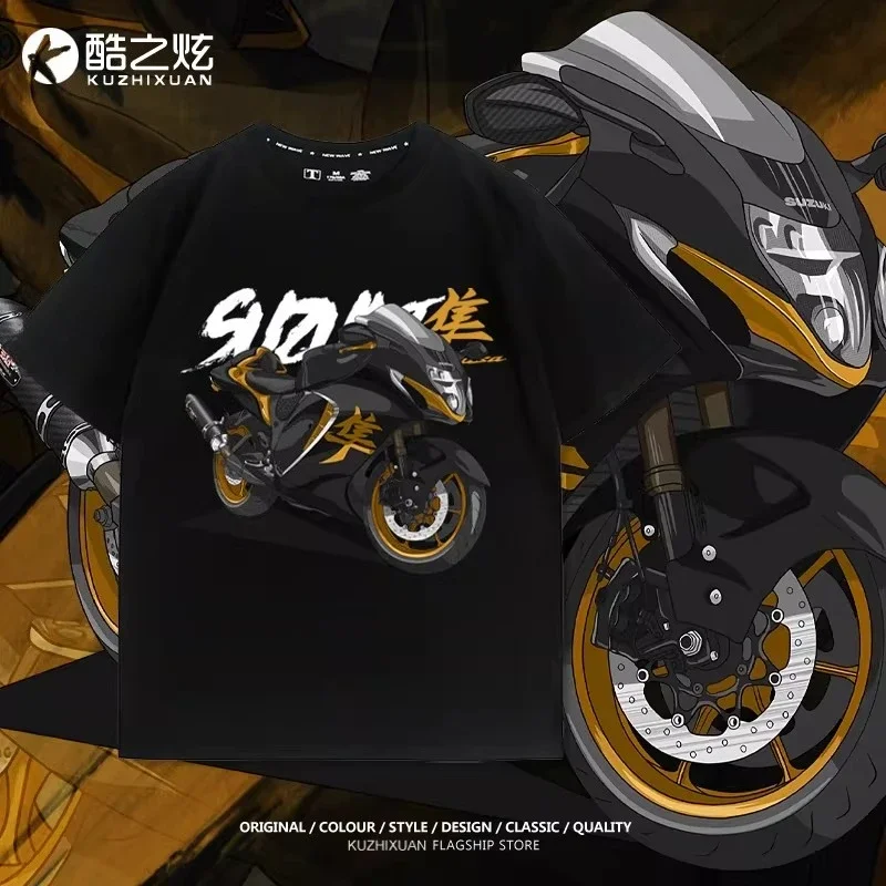 

Suzuki Hayabusa motorcycle modification 299 summer 100% pure cotton men's short-sleeved T-shirt, casual wear with print