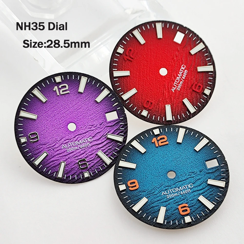 28.5mm Dial NH35 Watch Dial High-quality Gradient Dial Custom logo dial Compatible With NH35/NH36 Movement Watch Repair Parts