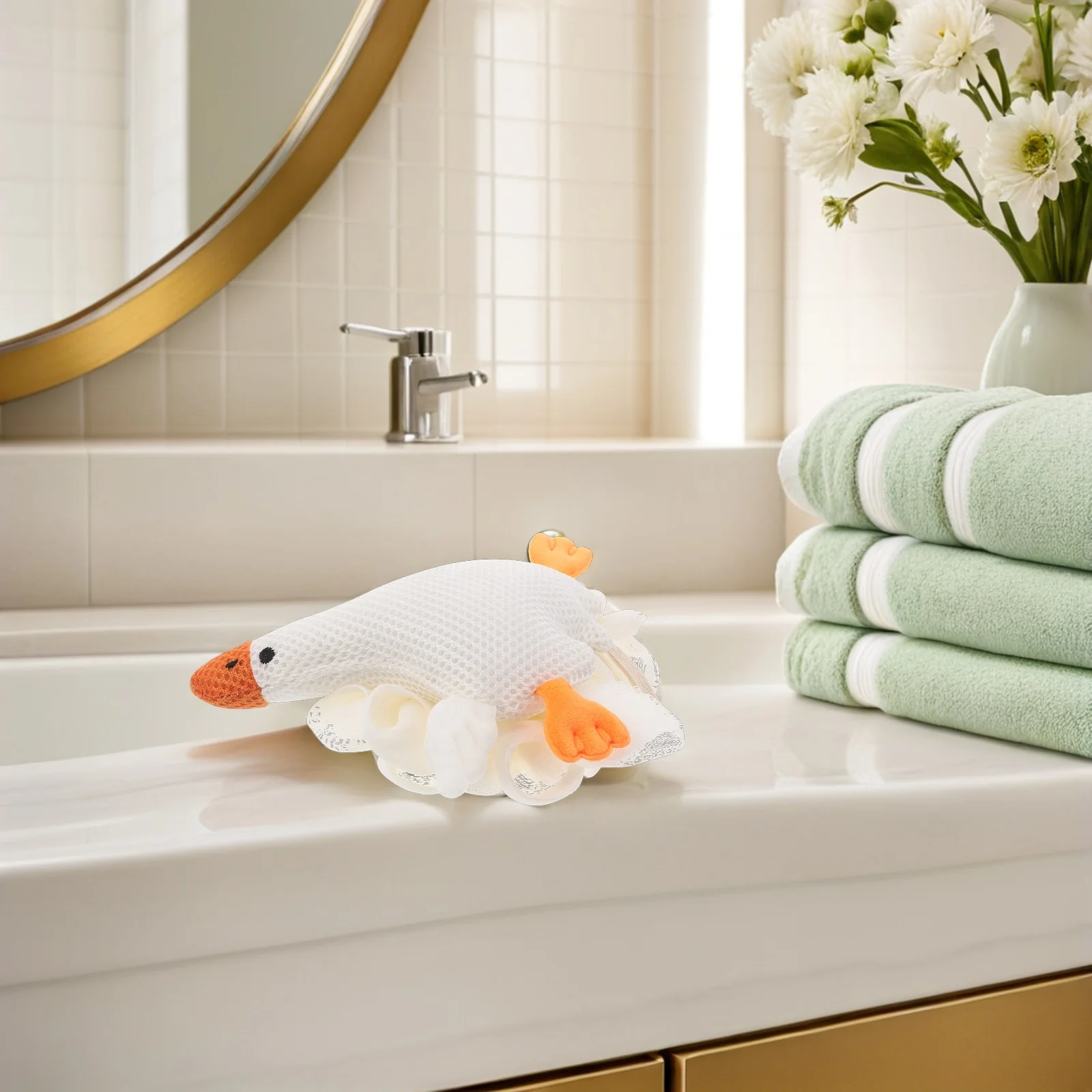 الأطفال كرة استحمام أوزة شكل لينة اللوف الإسفنج للطفل طفل لطيف التطهير دش شبكة الاطفال حمام الإسفنج الوليد الجسم