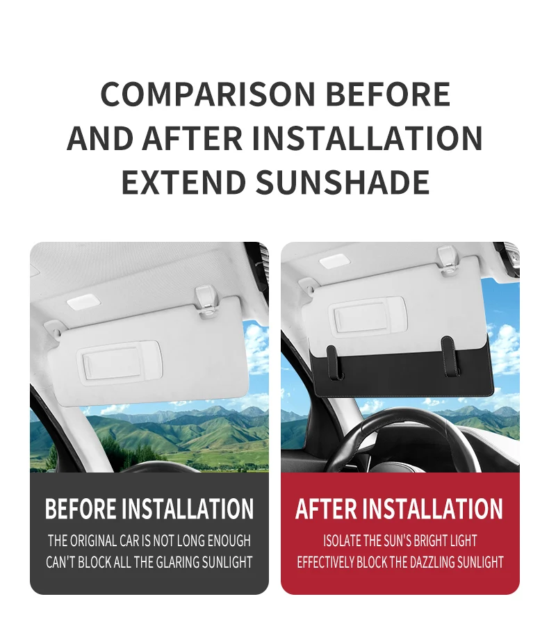 Neue Auto-Sonnenblenden-Verlängerungszubehörteile, Auto-Sonnenblenden-Verlängerer, Blendschutz, Sonnenschutz, Universelle Auto-Sonnenblenden-Kartenhalterung – Detail 2
