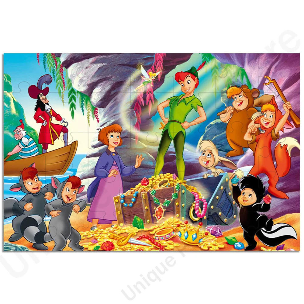 Peter Pan Jigsaw Puzzle Disney Anime Characters Jigsaw 35/300/500/1000 Pieces Wooden Puzzle Diy Manual Educational Toys Puzzle